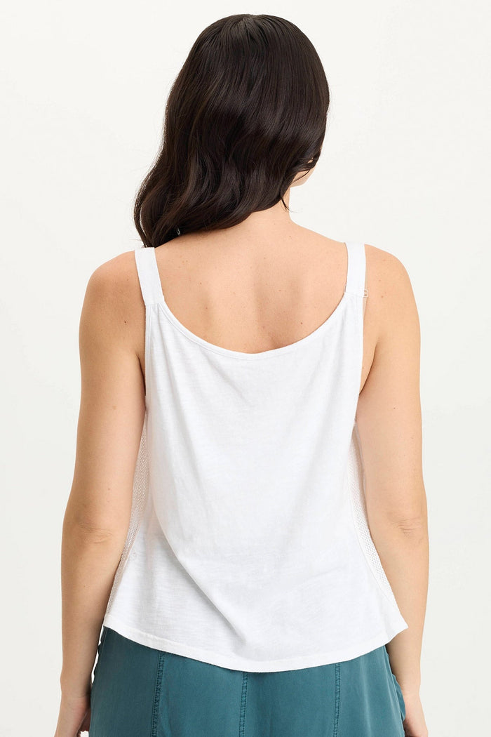 XCVI Hedley Gauze/Jersey Box Pleat Tank