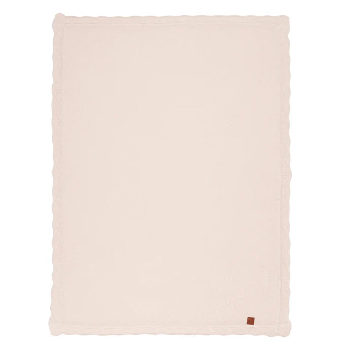 Heirloom Lace Knit Baby Blanket in Beige