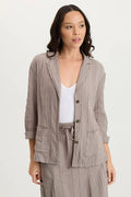 XCVI Hendrix Textured Gauze 3/4-Sleeve Button-Up Jacket