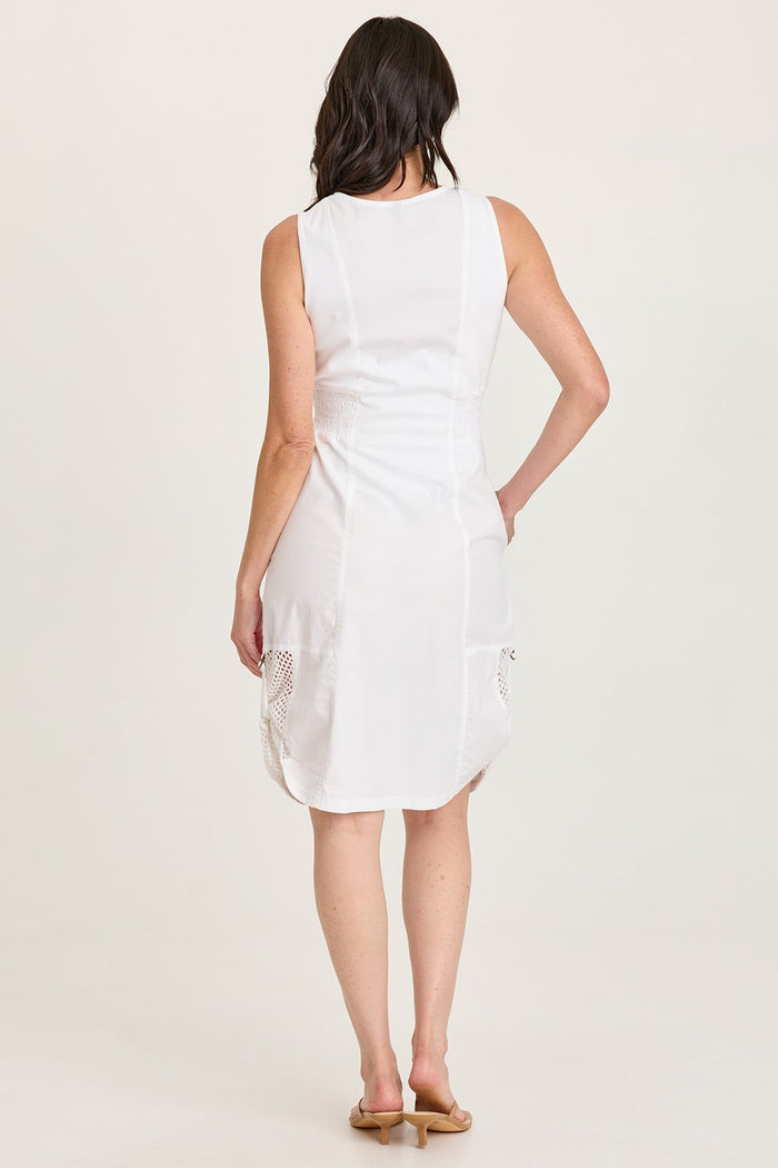 XCVI Holland Poplin/Mesh Front-Zip Dress