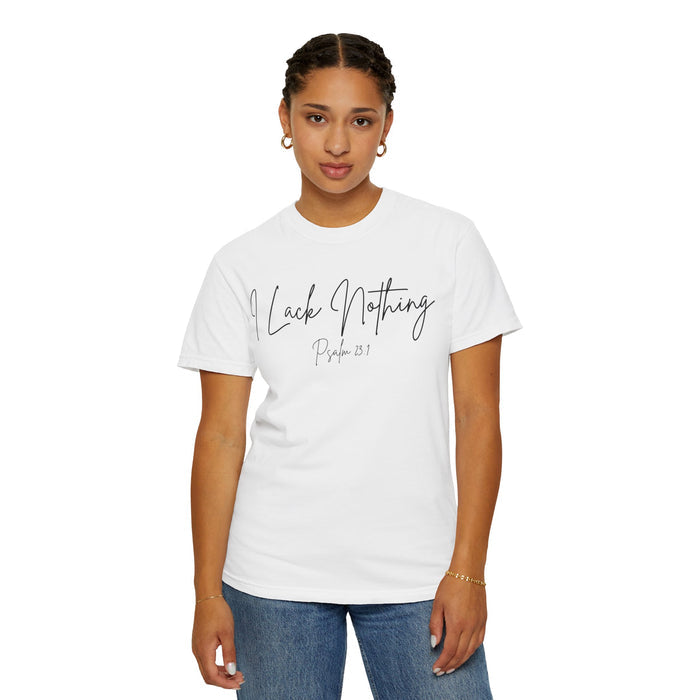I Lack Nothing Psalm 23:1 Women's White T-shirt