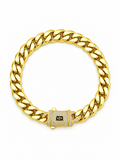 ICED CLASP CUBAN BRACELET(GOLD) 8MM
