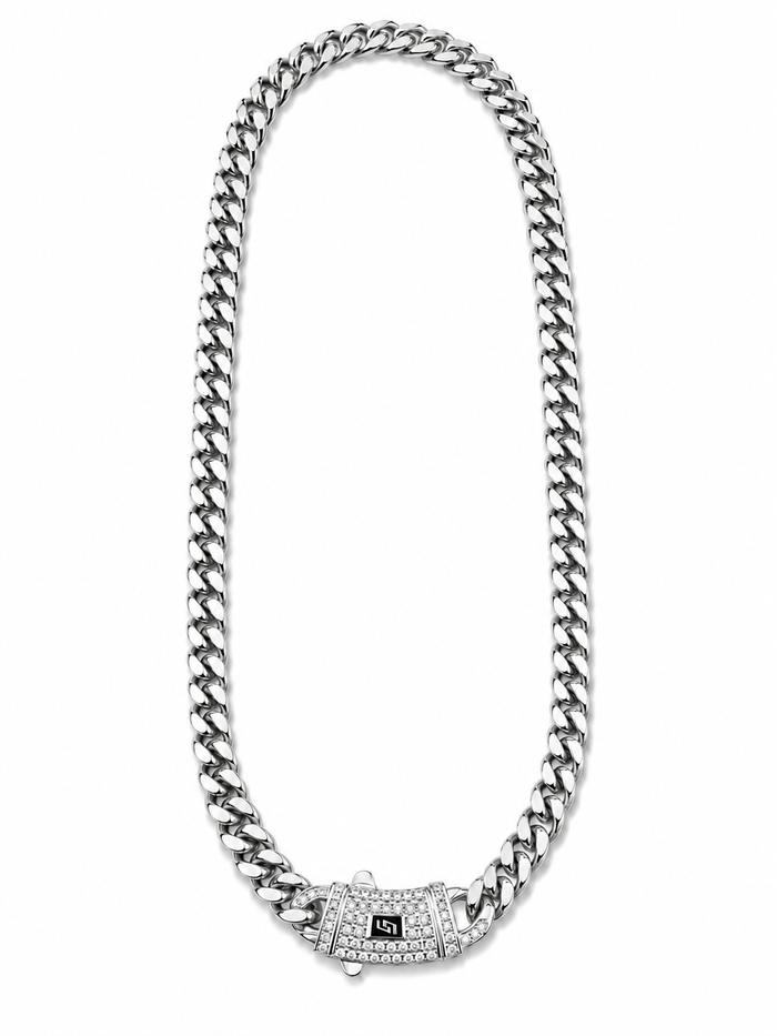 ICED CLASP CUBAN(SILVER) 10MM