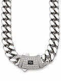 ICED CLASP CUBAN(SILVER) 14MM