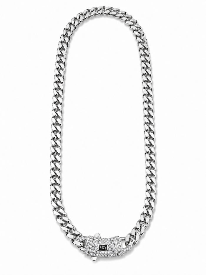 ICED CLASP CUBAN(SILVER) 6MM