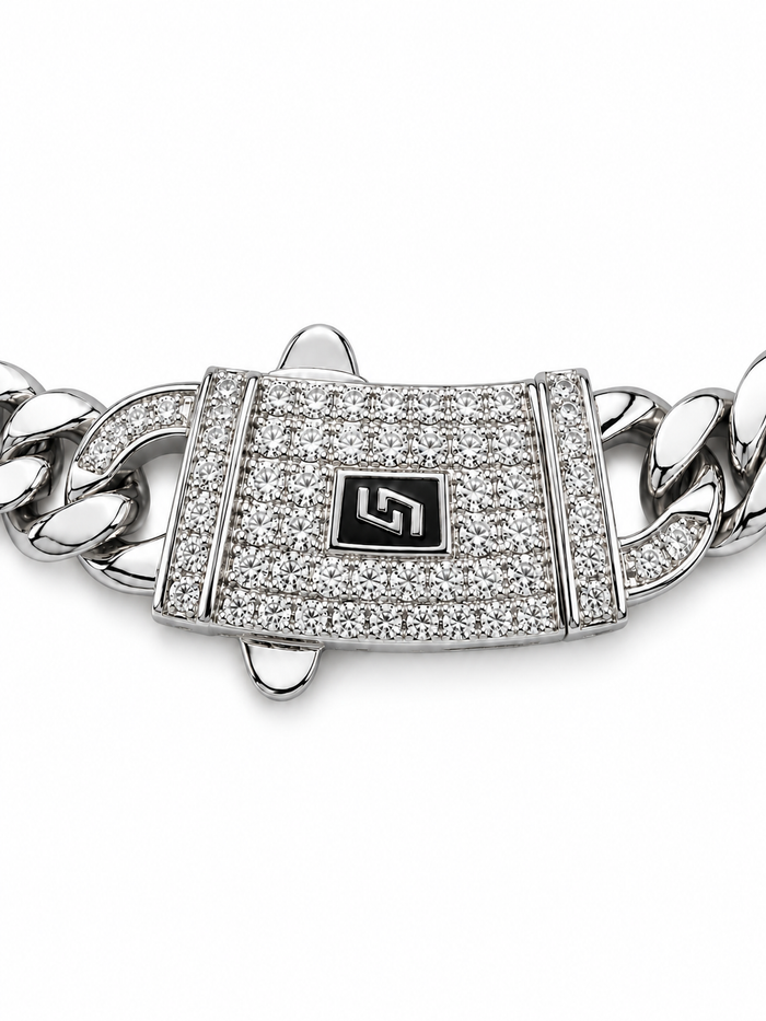ICED CLASP CUBAN(SILVER) 8MM
