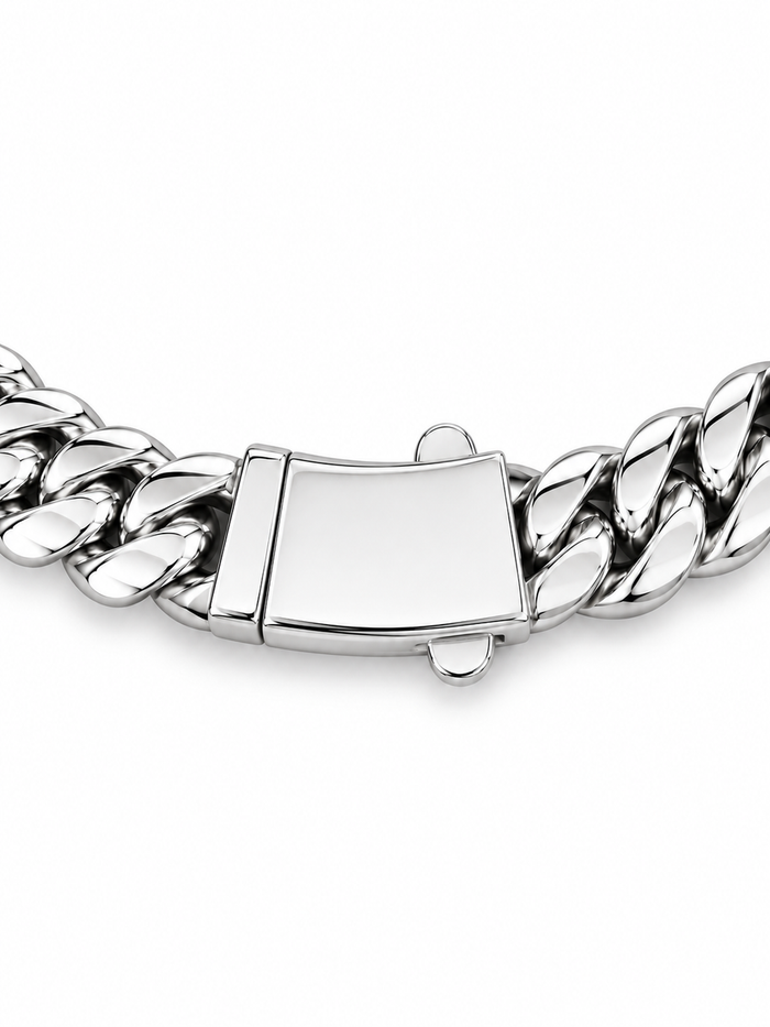ICED CLASP CUBAN(SILVER) 8MM