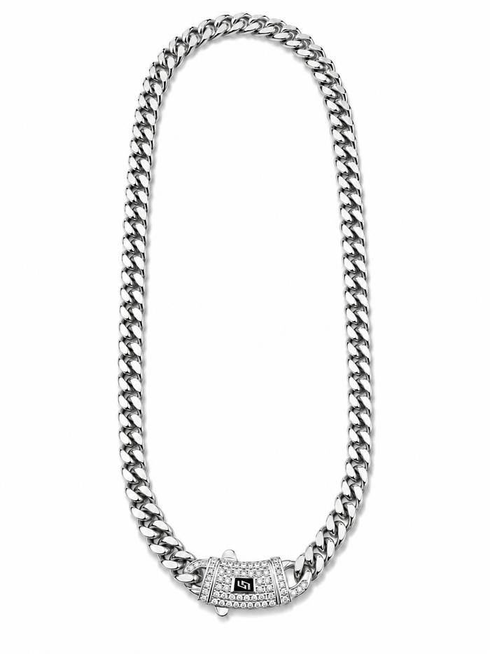 ICED CLASP CUBAN(SILVER) 8MM