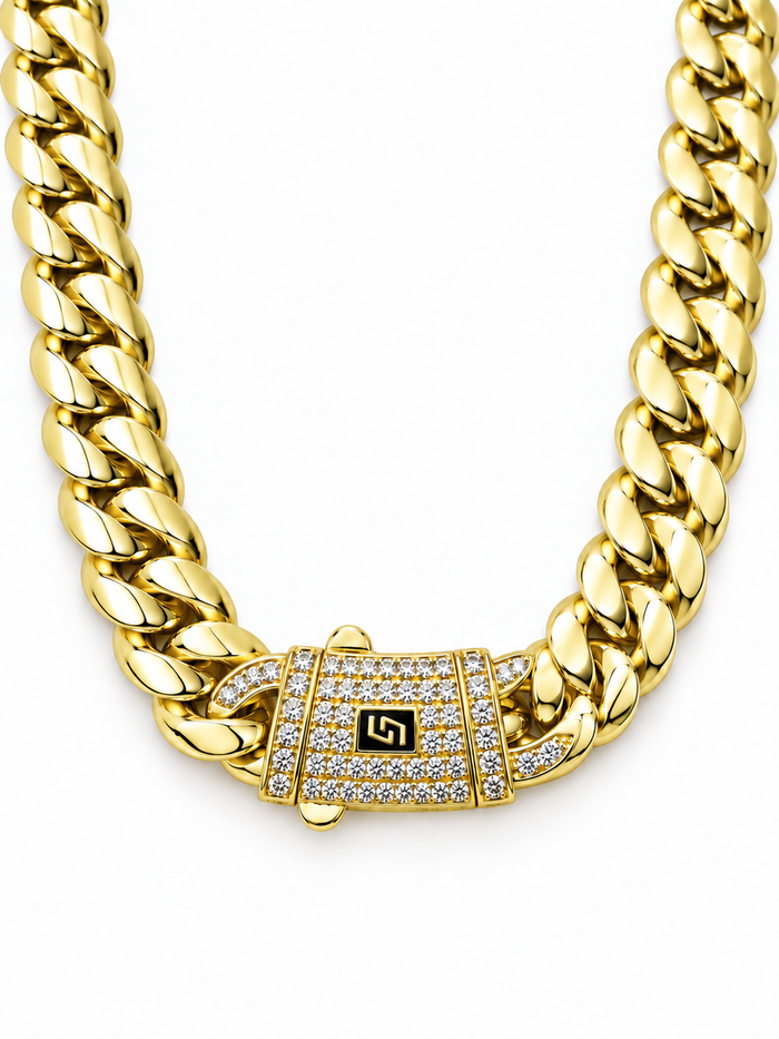 ICED CLASP CUBAN(GOLD) 14MM