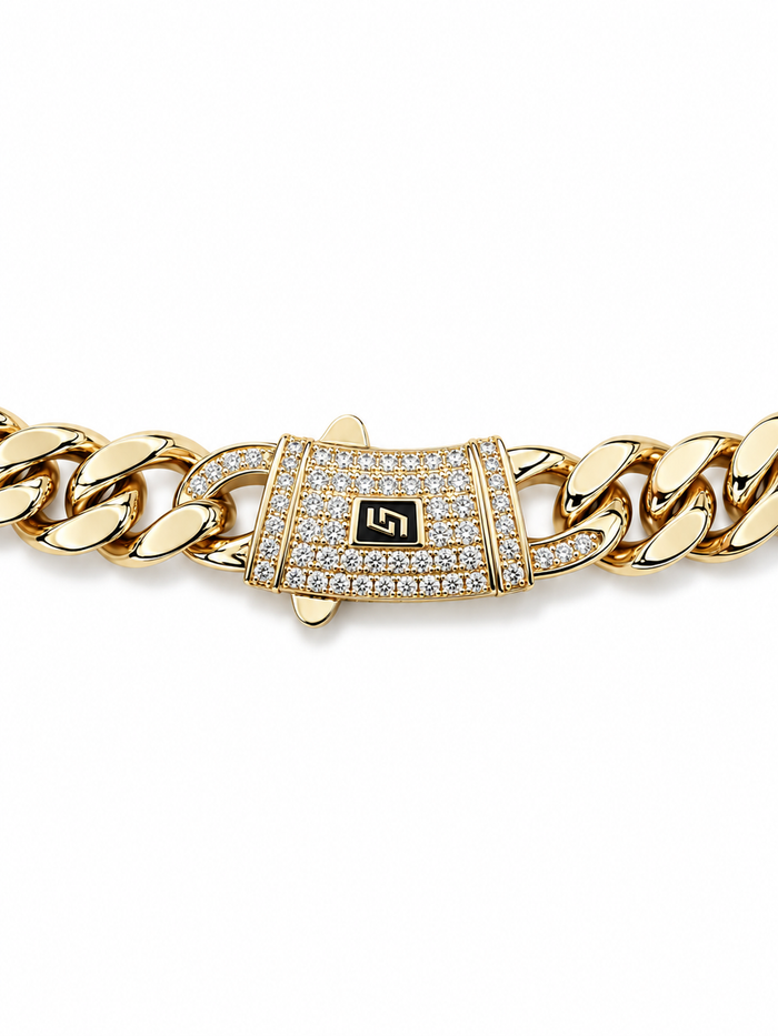 ICED CLASP CUBAN(GOLD) 8MM