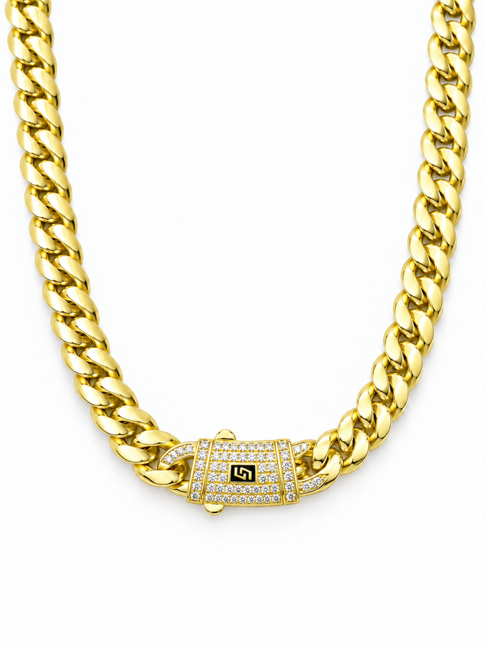 ICED CLASP CUBAN(GOLD) 8MM