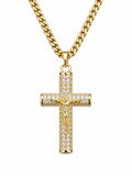 ICED CROSS (GOLD) 3MM