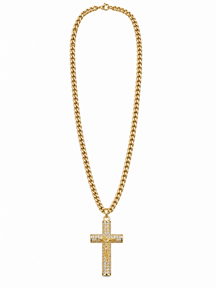 ICED CROSS (GOLD) 3MM