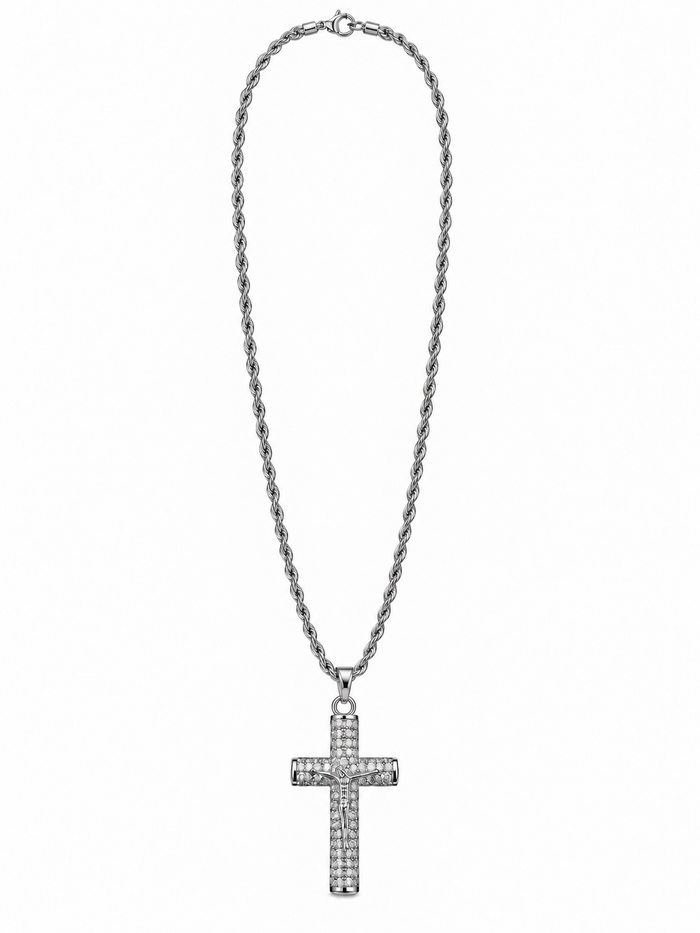 ICED CROSS (SILVER) 3MM