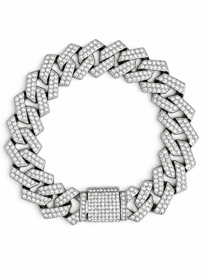 ICEOUT CUBAN BRACELET(SILVER) 15MM
