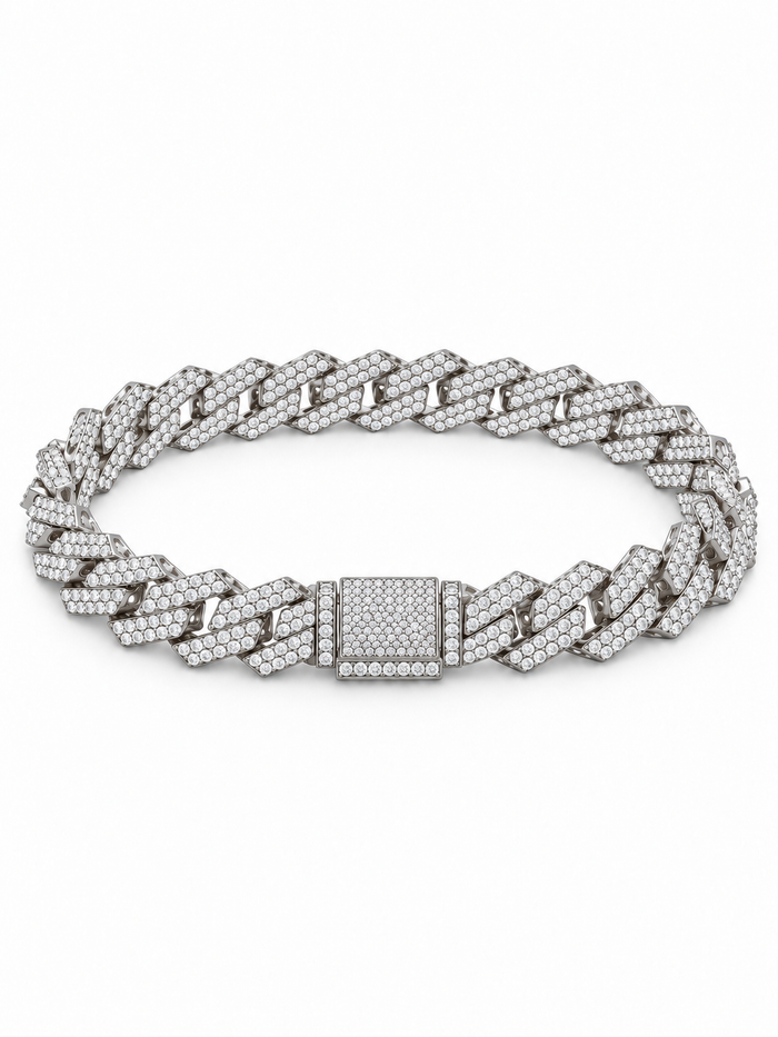 ICEOUT CUBAN BRACELET(SILVER) 15MM