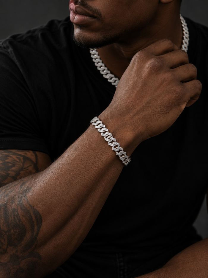 ICEOUT CUBAN BRACELET(SILVER) 15MM