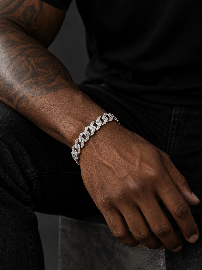 ICEOUT CUBAN BRACELET(SILVER) 15MM