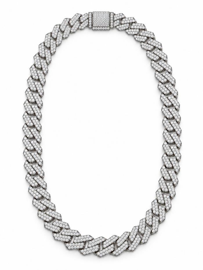 ICEOUT CUBAN CHAIN(SILVER) 15MM