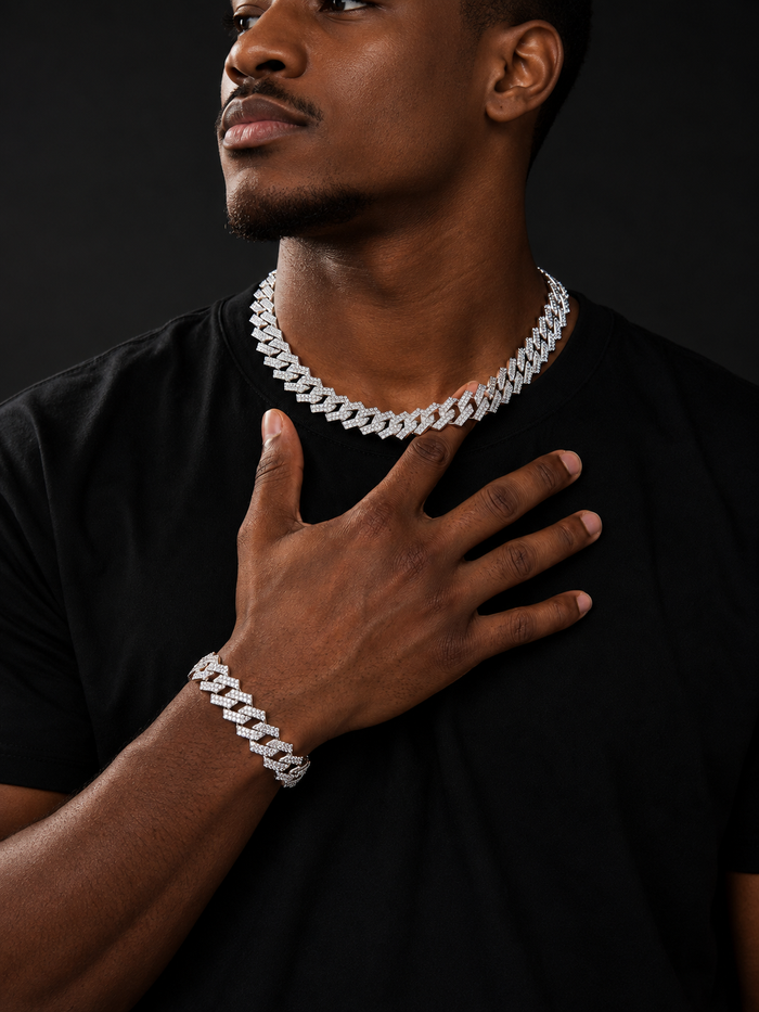 ICEOUT CUBAN BRACELET(SILVER) 15MM