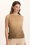 XCVI Idonia Crinkle Pleat Semi-Sheer Tank