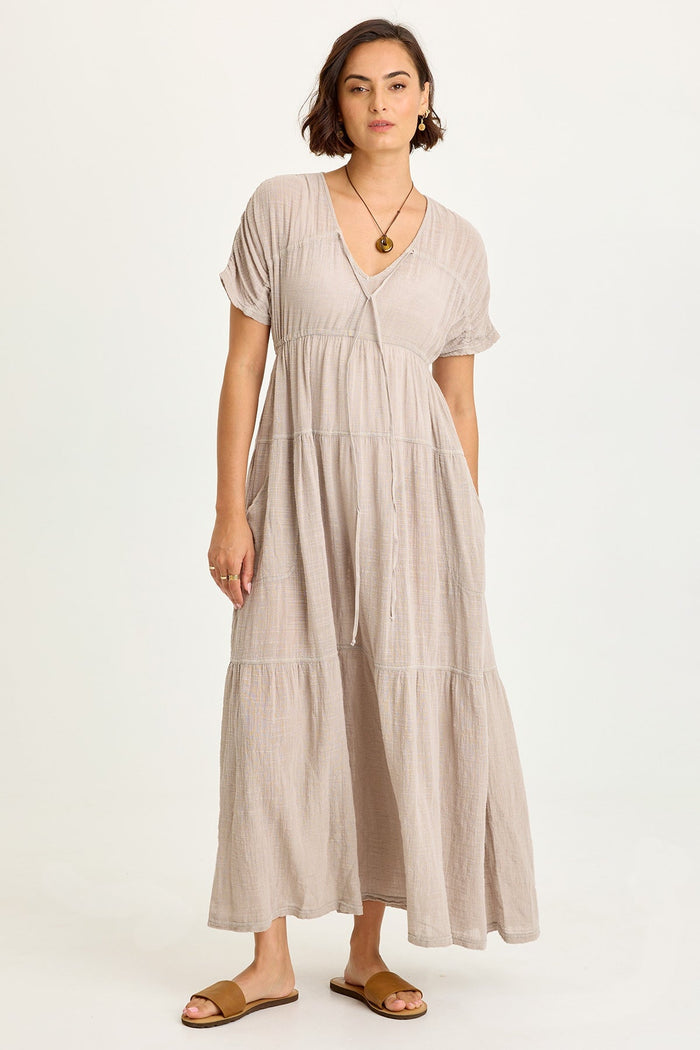 Wearables Ignatz Gauze Tiered V-Neck Dress