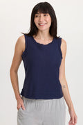 Wearables Ila Crepe Knit Raw Edge Tank