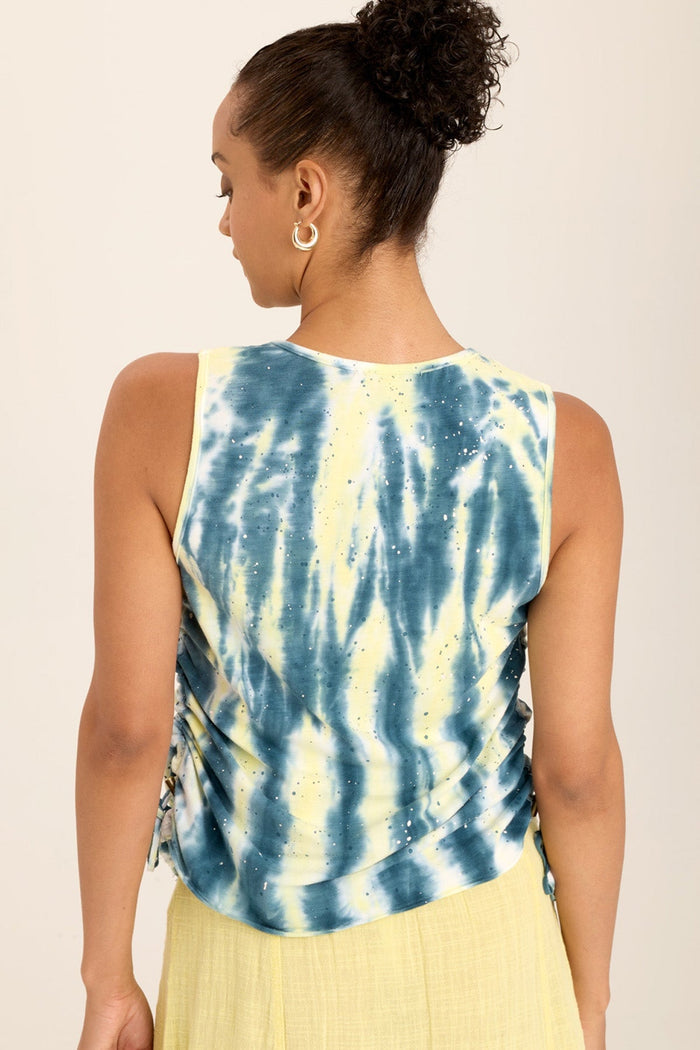 Wearables Ileana Cinched Soft Twill V-Neck Tank