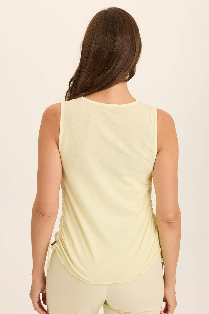 Wearables Ileana Cinched Soft Twill V-Neck Tank
