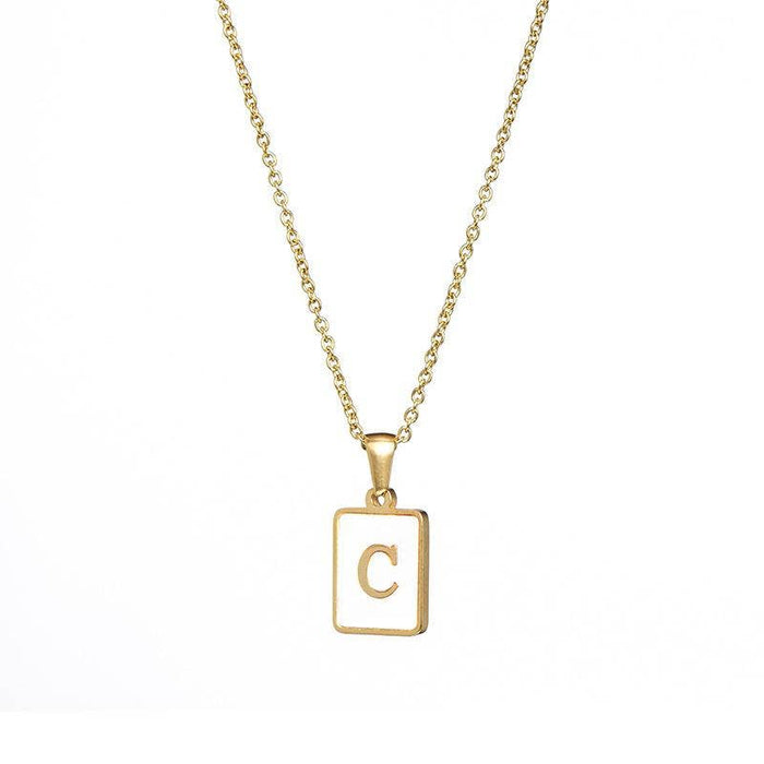 Initial Pendant Letter 18K Gold-plated Stainless Steel Necklace