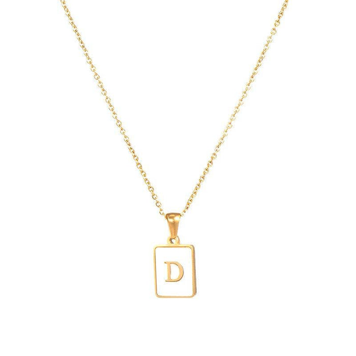 Initial Pendant Letter 18K Gold-plated Stainless Steel Necklace