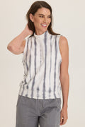 Wearables Isolde Mock Neck Crepe Knit Tank