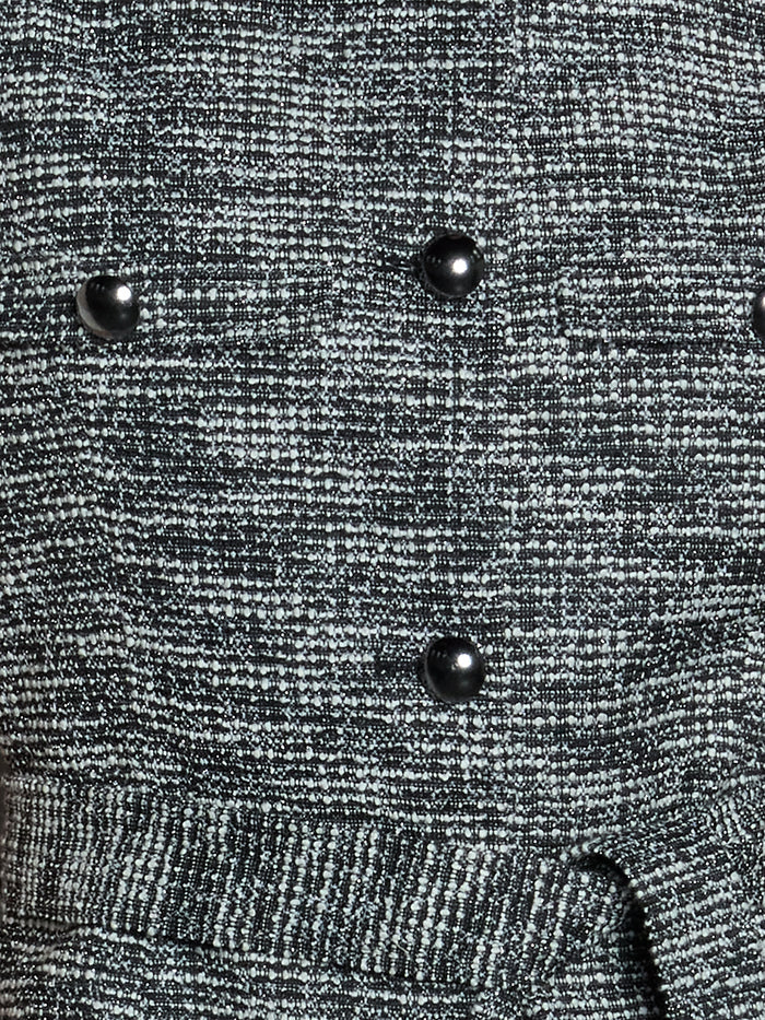 Jace Black and White Belted Tweed Waistcoat