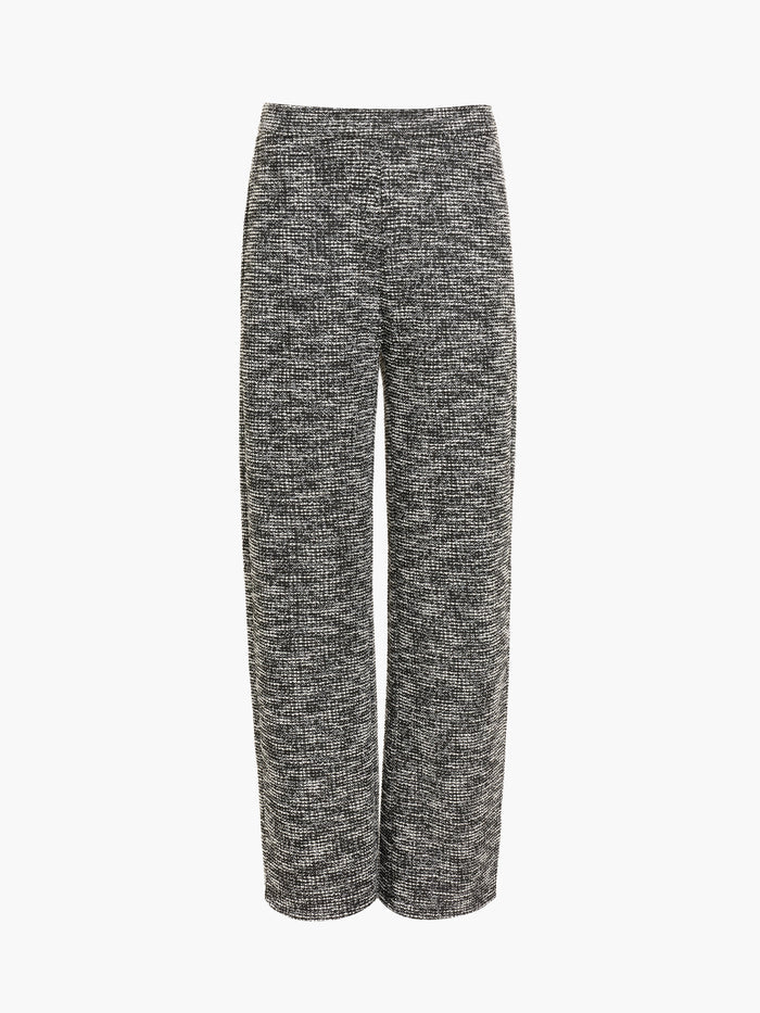 Jace Black and White Tweed Straight Leg Trousers