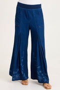 XCVI Jerona Printed Indigo Pleated Wide Leg