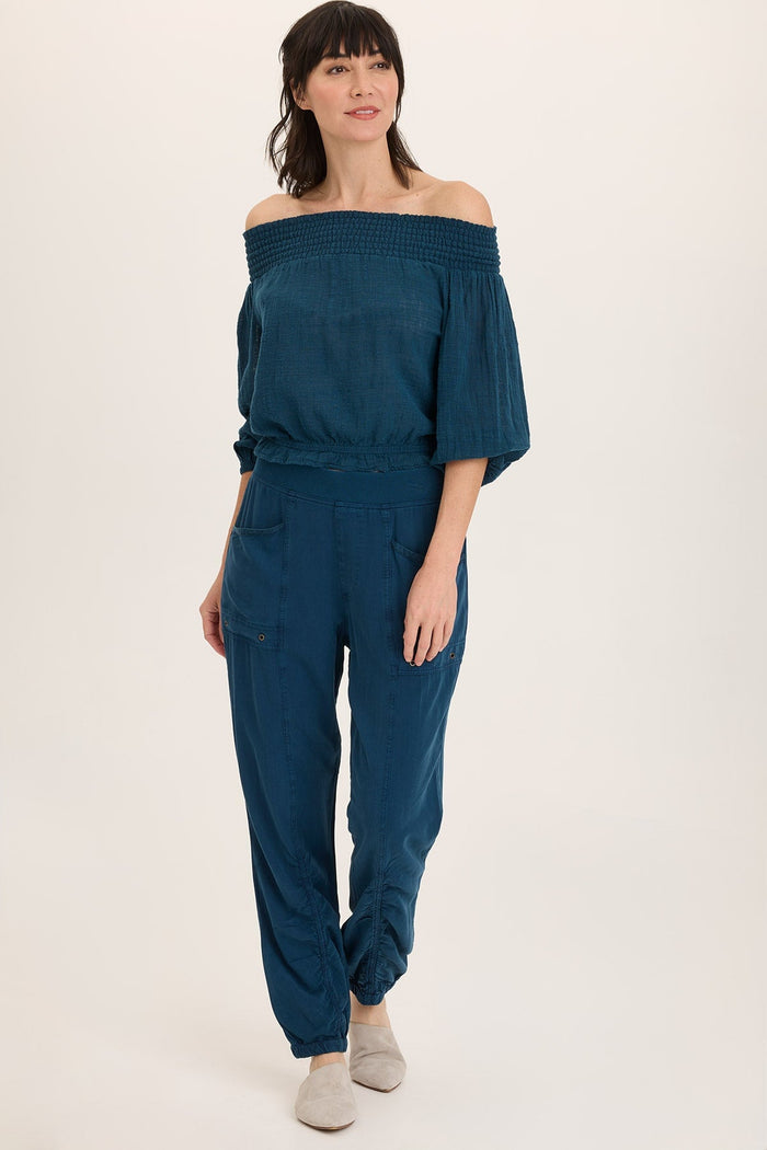 Wearables Jolia Gauze Off-Shoulder Billow Sleeve Top