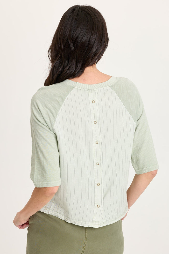 XCVI Jory Pinstripe Raglan Top