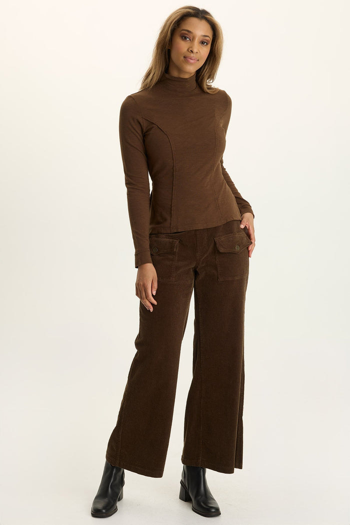 Wearables Kari Jersey Mock-Neck Peplum Top