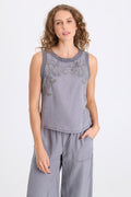 XCVI Katrine Embroidered Twill Tank