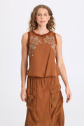 XCVI Katrine Embroidered Twill Tank