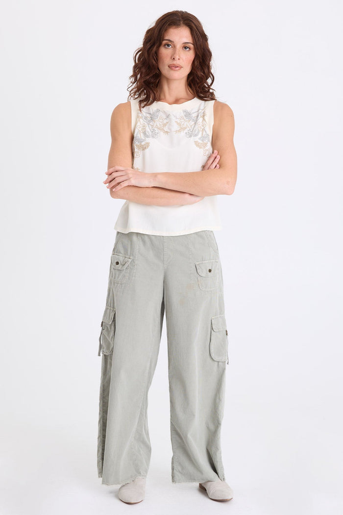 XCVI Katrine Embroidered Twill Tank