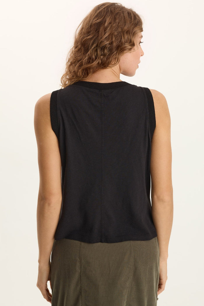 XCVI Katrine Soft Twill Embroidered Artisan Tank