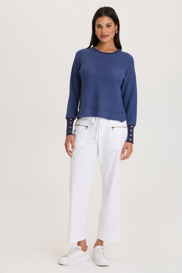 XCVI Kelsoe Buttoned Cuffs Thermal Long Sleeve Top