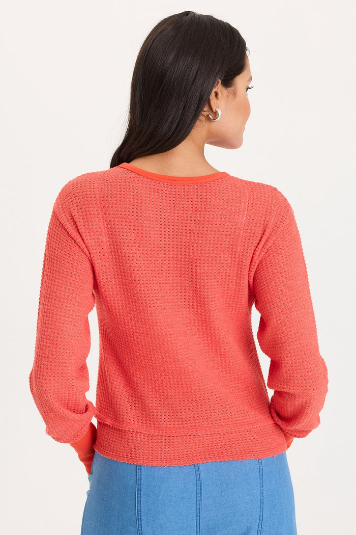 XCVI Kelsoe Buttoned Cuffs Thermal Long Sleeve Top