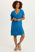 XCVI Kenyon Stripe Voile V-Neck Dress
