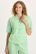 XCVI Kimbel Twill Classic Button-Up Top