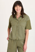 XCVI Kimbel Twill Classic Button-Up Top