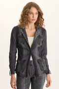 XCVI Kirklyn Textured Jacquard Novelty Stretch Blazer
