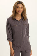 Wearables Knapp Distressed Cargo Button-Up