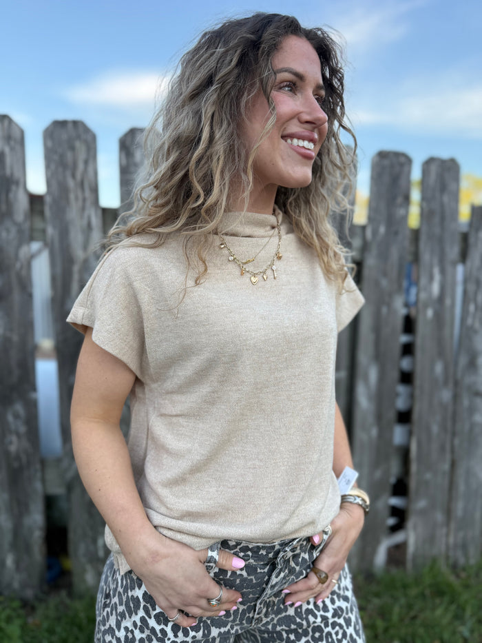 Knitted High Mock Neck Top